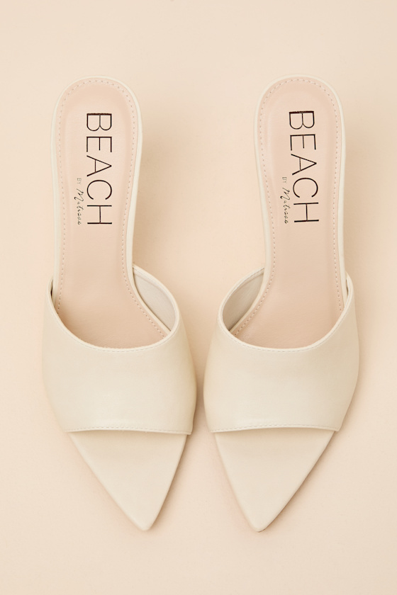 Jupiter Ivory Pointed-Toe High Heel Slide Sandals - thumbnail 5
