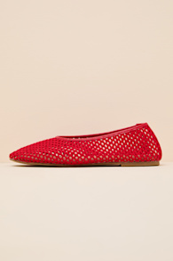 Marta Red Woven Ballet Flats 1