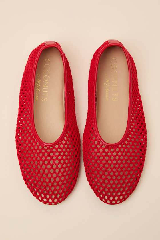 Marta Red Woven Ballet Flats 2