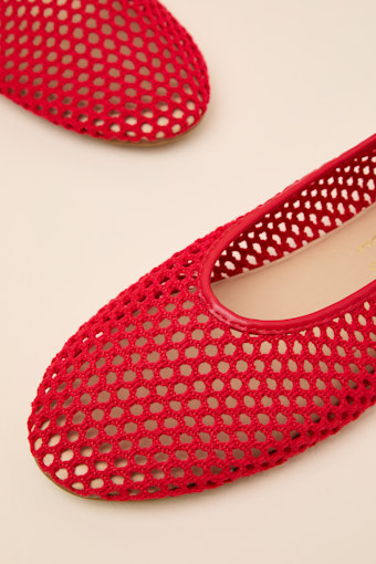 Marta Red Woven Ballet Flats 3