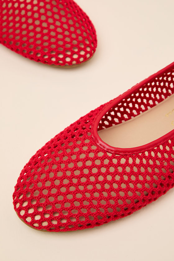 Marta Red Woven Ballet Flats 3
