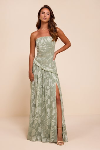 Allison Sage Floral Burnout Drop Waist Maxi Dress 1