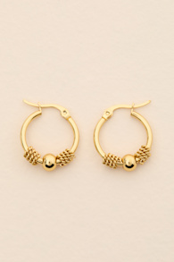 Abney Gold Charm Hoop Earrings 2