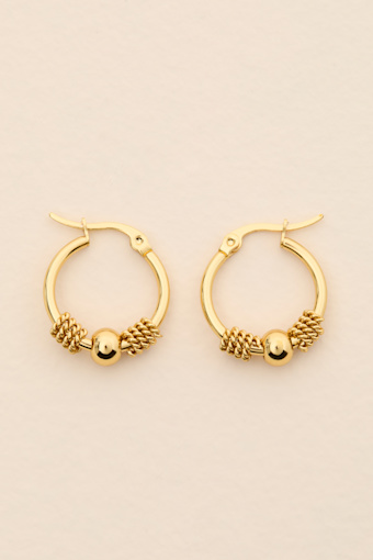 Abney Gold Charm Hoop Earrings 2