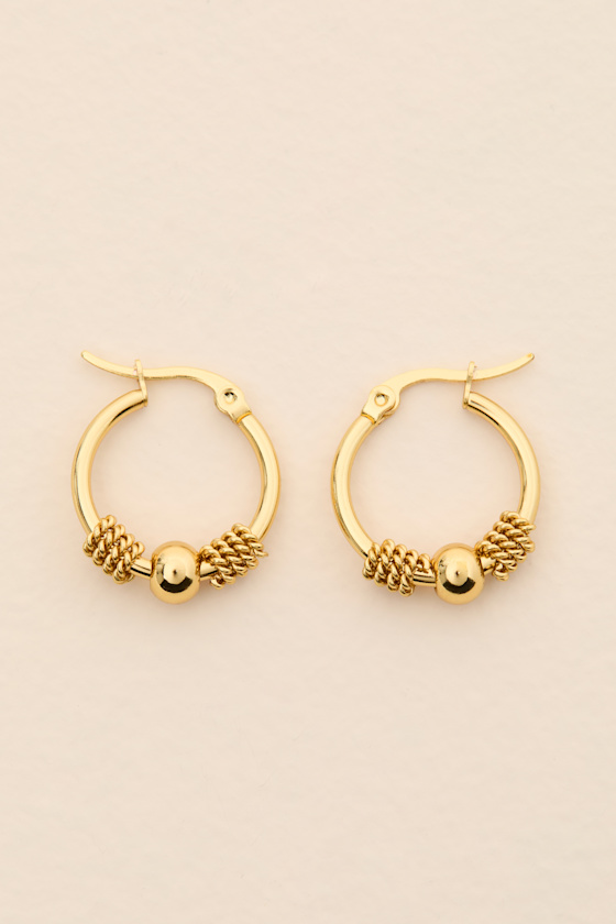 Abney Gold Charm Hoop Earrings 2