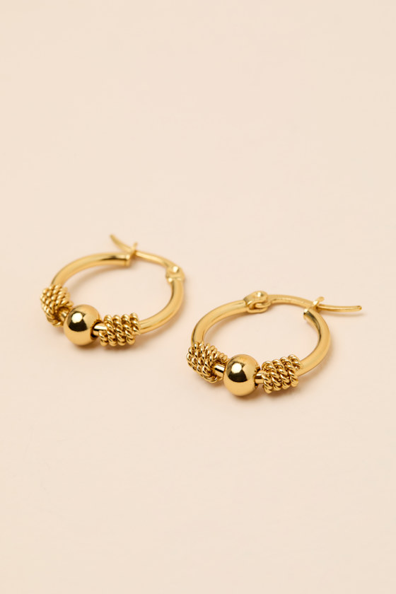 Abney Gold Charm Hoop Earrings - thumbnail 4