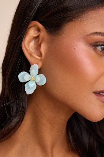 Riona Light Blue Flower Earrings 3