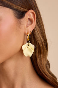 Hypatia Cream Petal Statement Earrings 3