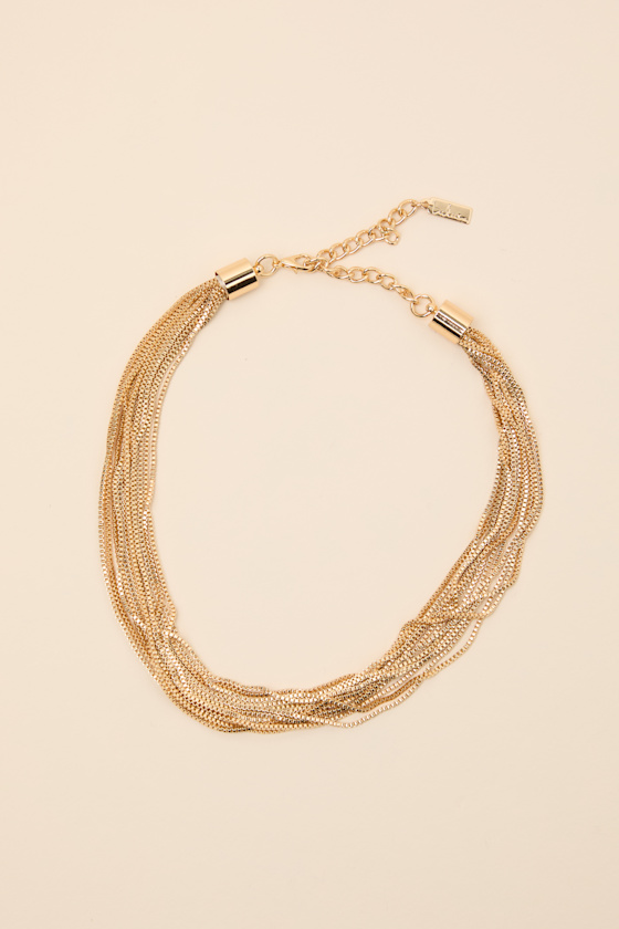 Ariadne Gold Chunky Layered Necklace 2