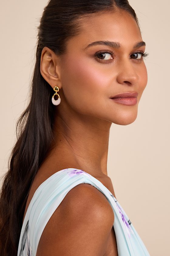 Welles Gold Stone Drop Earrings - thumbnail 3