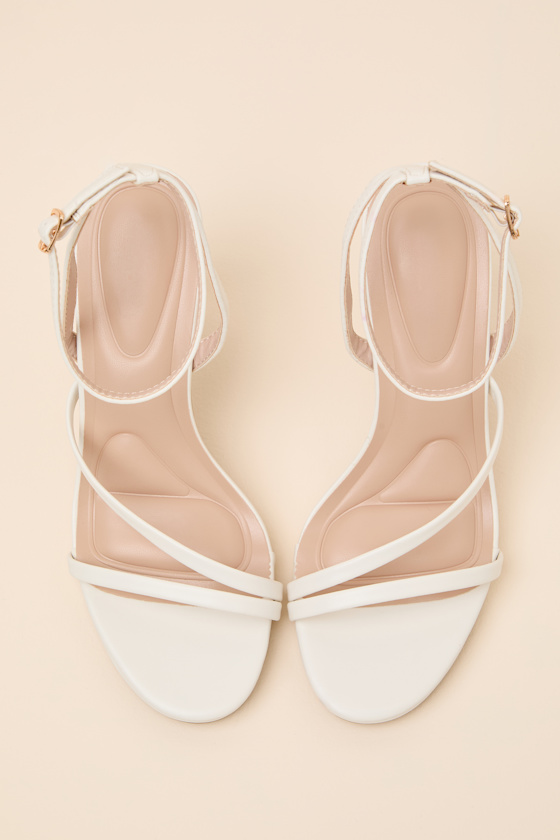 Carmine Ivory Platform Ankle Strap High Heel Sandals - thumbnail 4