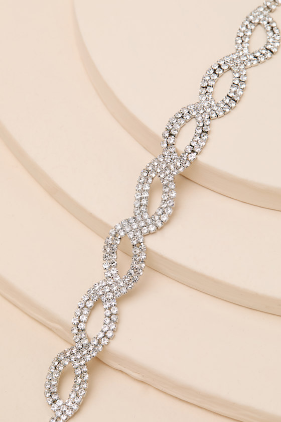 Mililani Silver Rhinestone Bracelet - thumbnail 4