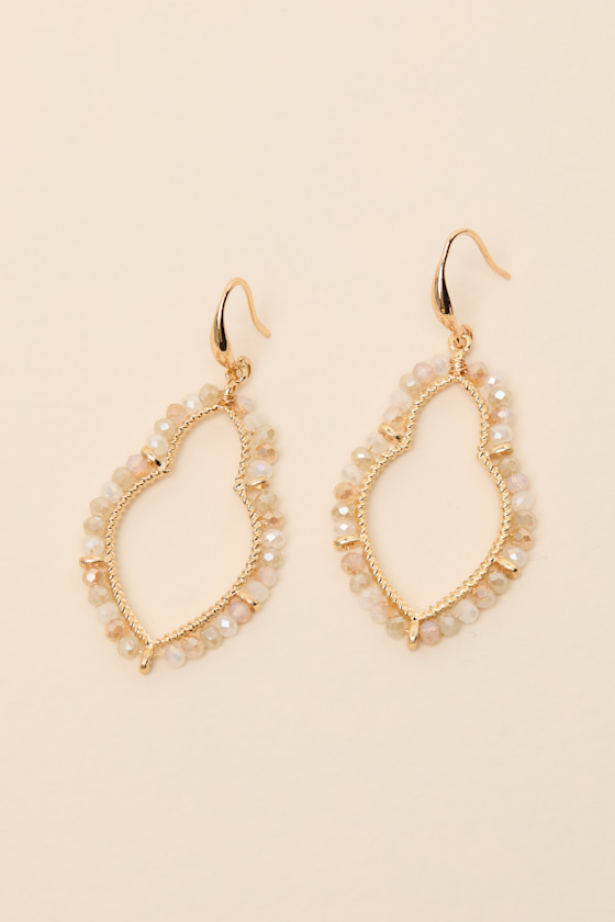 Nevett Gold Beaded Statement Earrings 2