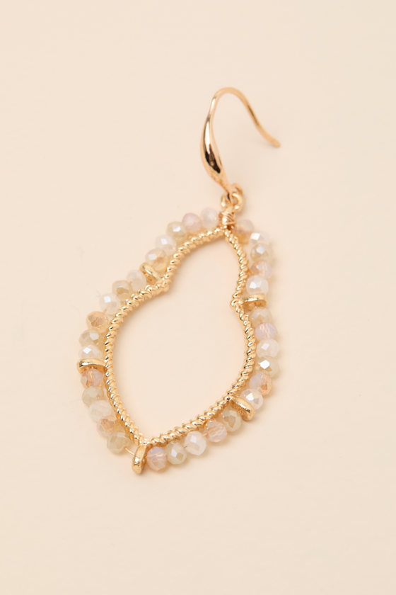 Nevett Gold Beaded Statement Earrings - thumbnail 4