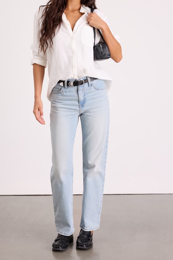 Easy Dad Light Wash High-Rise Jeans - thumbnail 3