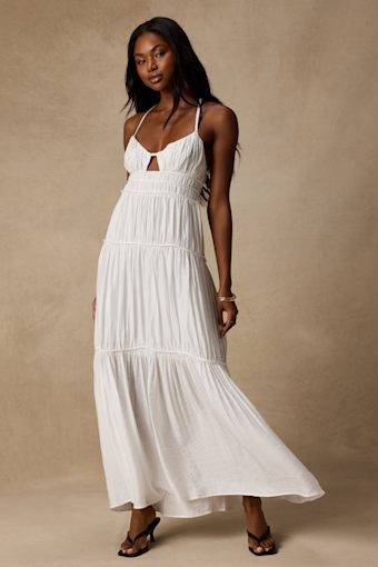 Devaney White Tie-Back Maxi Dress 1