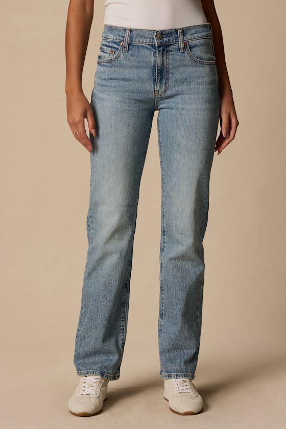 Rebel Medium Wash Mid-Rise Straight Jeans 2