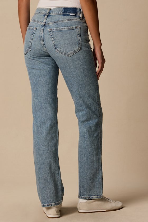 Rebel Medium Wash Mid-Rise Straight Jeans - thumbnail 3