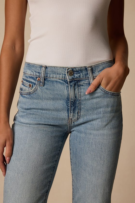 Rebel Medium Wash Mid-Rise Straight Jeans - thumbnail 4