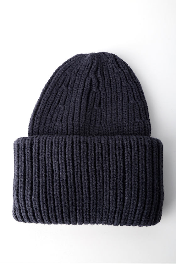 Cute Navy Blue Knit Beanie Slouchy Beanie Cuffed Beanie Lulus