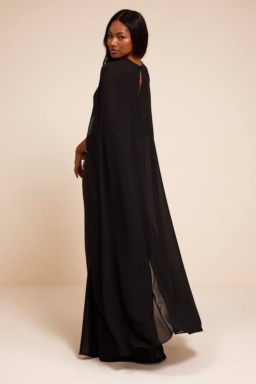 cape back dipped hem maxi dress fitted lace wedding dress Plus Rhinestone Detail Mock Neck Mermaid Hem Formal Cape Dress Burgundy / 5XL