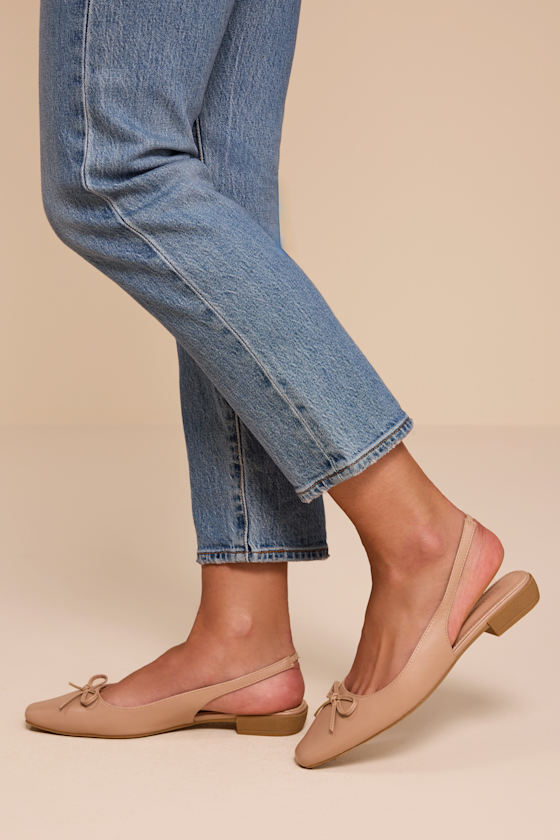 Camisa Beige Slingback Low Heel Pumps - thumbnail 3