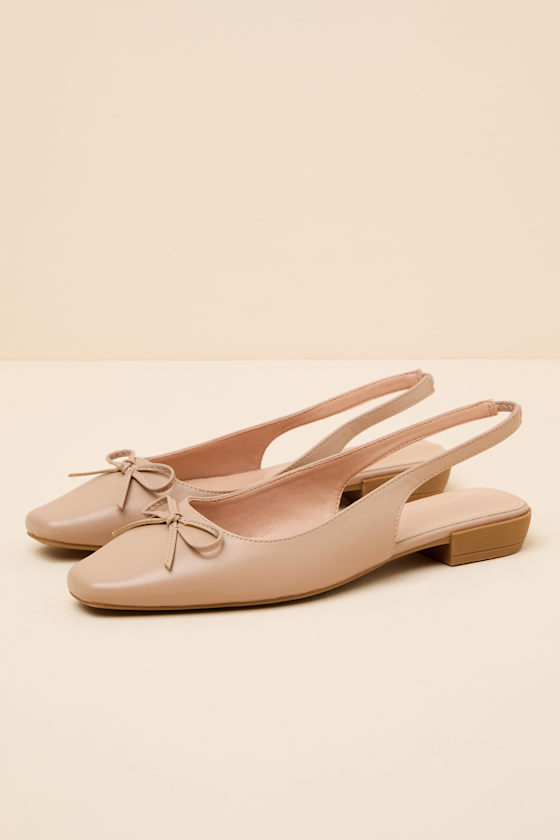 Camisa Beige Slingback Low Heel Pumps 2