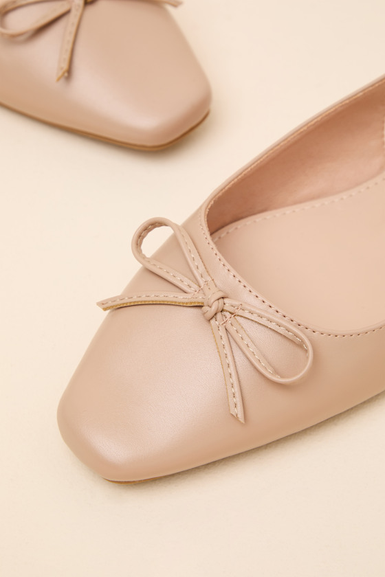 Camisa Beige Slingback Low Heel Pumps - thumbnail 6