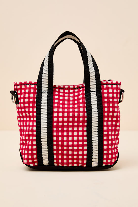College Red Gingham Mini Tote Bag - thumbnail 5