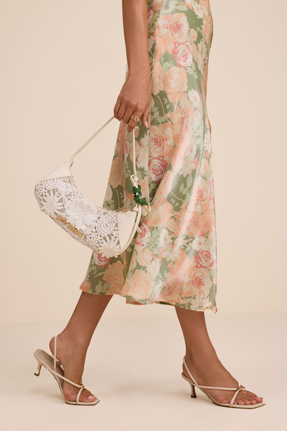 Lacey Crochet White Shoulder Bag - thumbnail 3
