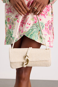 Alice Beige Woven Shoulder Bag 1