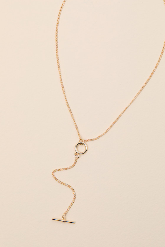Jessalyn Gold Toggle Lariat Necklace 1