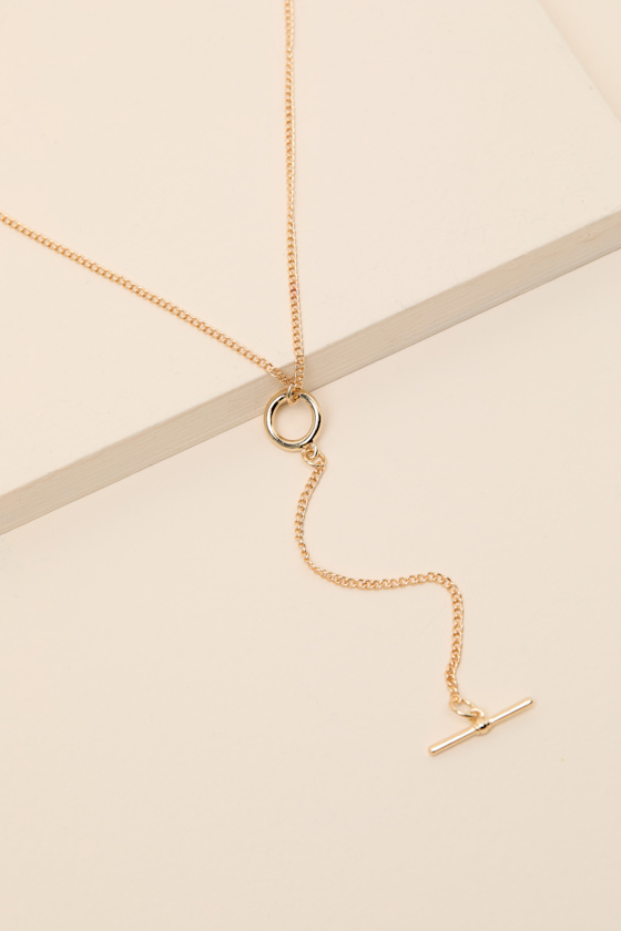 Jessalyn Gold Toggle Lariat Necklace - thumbnail 4