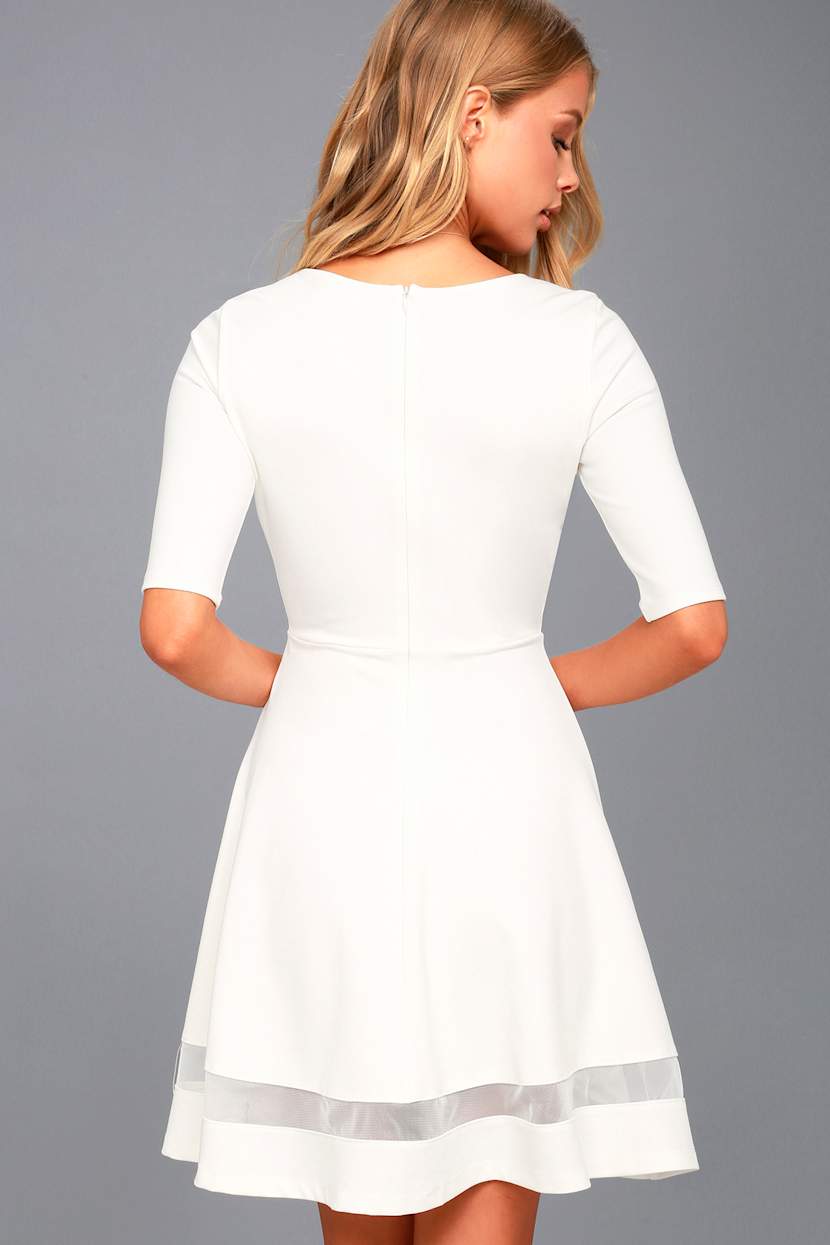 knee length dresses for ladies New American Apparel Navy Spandex Skater Dress – Thrift Nature Closet Ja main image 0