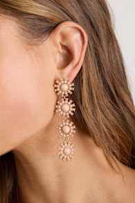 Shilha Blush Beaded Drop Earrings 1