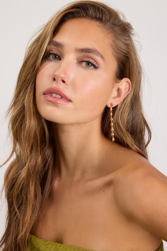 Barona Gold Beaded Drop Earrings 3
