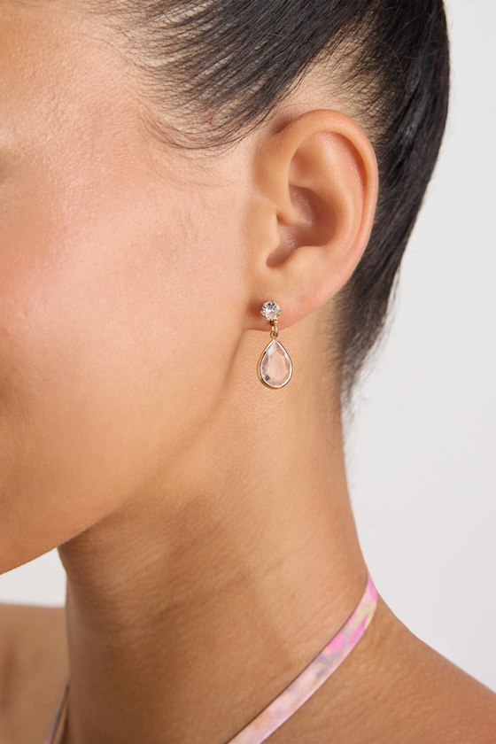 Dakota Gold Rhinestone Drop Earrings 1