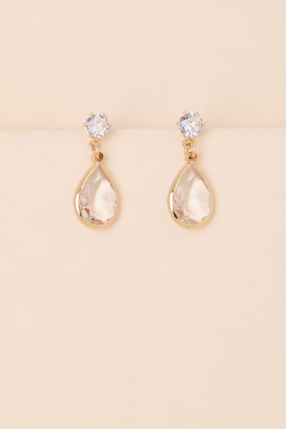 Dakota Gold Rhinestone Drop Earrings 2