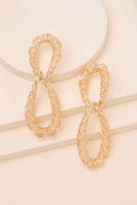Ivera Gold Textured Statement Earrings 5