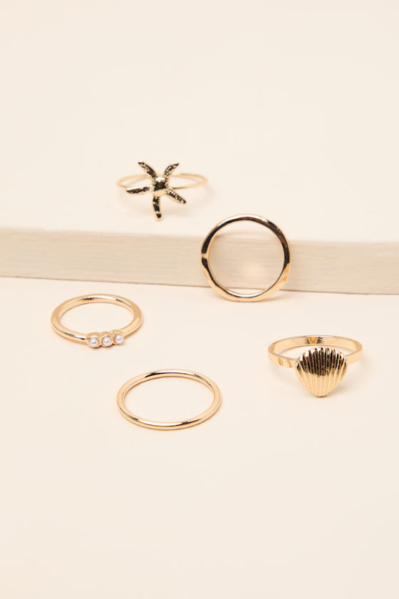 Bena Gold Five-Piece Ring Set 2