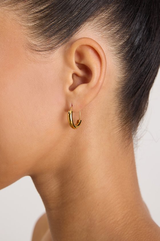 Walker Gold Chunky Hoop Earrings 1