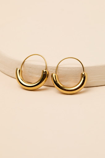 Walker Gold Chunky Hoop Earrings 2