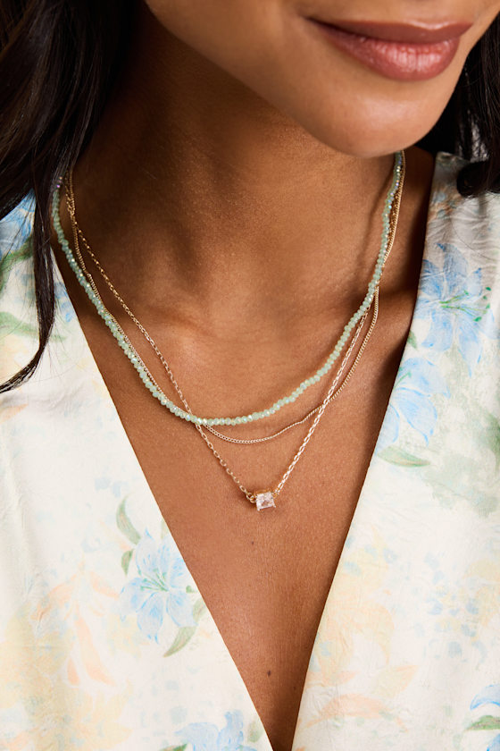 Meleta Gold Beaded Layered Necklace - thumbnail 3