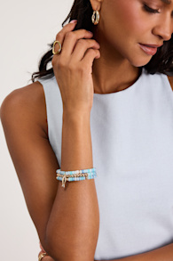 Analisa Blue Multi Beaded Three-Piece Bracelet Set 1