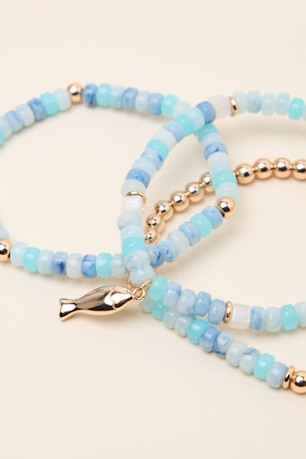 Analisa Blue Multi Beaded Three-Piece Bracelet Set 6