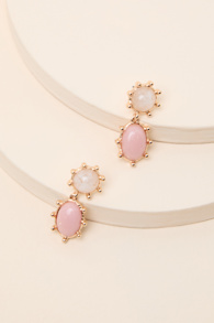 Reva Blush and Gold Drop Earrings 4