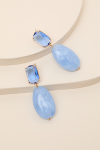 Sirona Light Blue Stone Drop Earrings 1