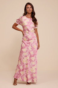 Eirini Dusty Pink Floral Backless Maxi Dress 1