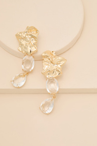 Christine Gold Rhinestone Drop Earrings 5