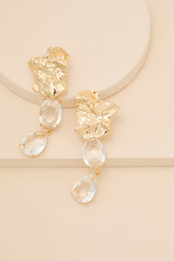 Christine Gold Rhinestone Drop Earrings 5